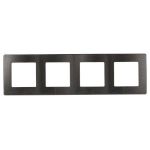 Рамка для розеток и выключателей ЭРА Серия 12 12-5104-12 на 4 поста, Сатин, графит