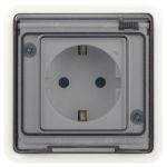 Розетка ЭРА Эксперт 11-2522-01 2P+E IP55, шторки, 16A-250В, СУ, белый