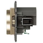 Розетка ЭРА Elegance 14-4108-04 со шторками, 2P+E 16A-250В, с USB type-A+C 5В-3А, шампань