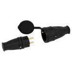 Розетка ЭРА RX10-B-IP44 каучуковая c заземлением 16А IP44 прямая черная