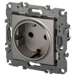 Розетка ЭРА Серия 12 12-2102-16 , 2P+E Schuko со шторками, 16А-250В, Эра12, титан