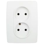 Розетка ЭРА Серия 12 12-2107-01М , 2X2P, 16А-250В, белый матовый