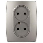 Розетка ЭРА Серия 12 12-2107-16 , 2X2P, 16А-250В, титан