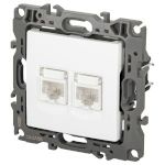 Розетка ЭРА Серия 12 12-3108-01М информационная двойная 2XRJ45, белый матовый