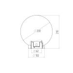 Садово-парковый светильник ЭРА НТУ 01-60-203 шар золотистый на опору / кронштейн IP44 Е27 max60Вт d200mm