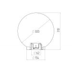 Садово-парковый светильник ЭРА НТУ 02-100-301 шар опаловый призма на опору / кронштейн IP44 Е27 max100Вт d300mm