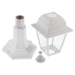 Садово-парковый светильник ЭРА НТУ 04-60-001 белый 4 гранный напольный IP44 Е27 max60Вт