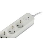 Сетевой фильтр ЭРА USF-4es-3m-2xUSBAC-W с базовой защитой с заземлением с выключателем 4 розетки+2xUSBA+C 3,1A 3м 10А