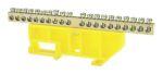 Шина нулевая "N"   20  6х9 мм  (с  жёлтым  DIN-изолятором)