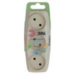 SP-3-I ЭРА Тройник 3гн, без заземл. (сл. кость) (10/60/1200)