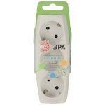 SP-3e-I ЭРА Тройник 3гн, c заземл, со шторками (сл. кость) (10/60/960)