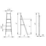 Стремянка стеклопластиковая диэлектрическая с вертикальной опорой СВД-2,3 (Н-3,1м, 7ступ, 14кг)