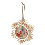 Светильник ЭРА ENGDS-6L новогодний светодиодный Снежинка подвесной 15 см 2*АА