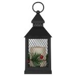 Светильник ЭРА ERANY-DF02 новогодний светодиодный Сочельник черный 3*AАA 10*10*23 см