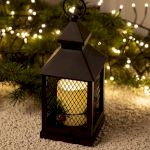 Светильник ЭРА ERANY-DF02 новогодний светодиодный Сочельник черный 3*AАA 10*10*23 см