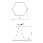 Светильник LED ЭРА Geometria SPO-122-B-40K-066 Hexagon 66Вт 4000К 4800Лм IP40 800*800*80 черный подвесной