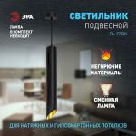 Светильник подвесной (подвес) ЭРА PL 17 BK MR16/GU10, черный, потолочный, цилиндр
