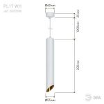 Светильник подвесной (подвес) ЭРА PL 17 WH MR16/GU10, белый, потолочный, цилиндр