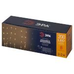 Светодиодная новогодняя гирлянда ЭРА ENIN-200WL занавес водопад теплый белый 3*2 м 200 LED IP20