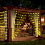 Светодиодная новогодняя гирлянда ЭРА ENOZ-2B Занавес уличная 2 м*2 м желтая 96 LED