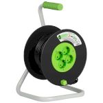 Удлинитель силовой ЭРА GREEN LINE KAT-3x1-20m Greenline на катушке пластик 4 розетки с заземлением 20м ПВС 3x1мм2