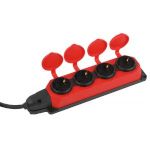 Удлинитель силовой ЭРА UK-4e-3x1,5-5m-IP44(KG) с заземлением 4 розетки каучук 5м КГ 3х1,5мм2 IP44