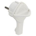 V5(U) ЭРА Вилка ультраплоская c/з 16A с кольцом белая (10/60/1440)