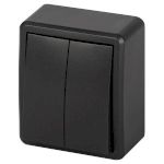 Выключатель ЭРА Эксперт 11-1204-05 двойной IP20 10АХ-250В ОУ антрацит