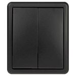 Выключатель ЭРА Эксперт 11-1204-05 двойной IP20 10АХ-250В ОУ антрацит