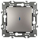 Выключатель ЭРА Серия 12 12-1102-16 с подсветкой, 10АХ-250В, титан