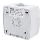 Выключатель Intro Atlantic 5-105-03 двойной с подсветкой, 10А-250В, IP54, открытой установки, серый