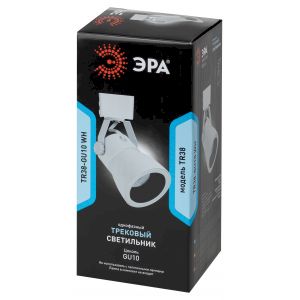 Трековый светильник однофазный ЭРА TR38-GU10 WH под лампу MR16 белый Трековый светильник однофазный ЭРА TR38-GU10 WH под лампу MR16 белый