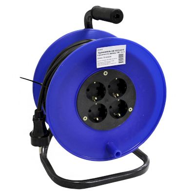 Удлинитель на катушке 4 розетки с/з 30 метров провод ПВС 3х1,5