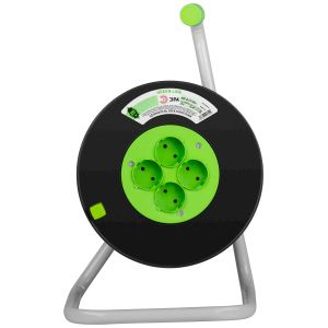 Удлинитель силовой ЭРА GREEN LINE KAT-2x1.5-20m Greenline на катушке пластик 4 розетки без заземления 20м ПВС 2x1.5мм2 Удлинитель силовой ЭРА GREEN LINE KAT-2x1.5-20m Greenline на катушке пластик 4 розетки без заземления 20м ПВС 2x1.5мм2