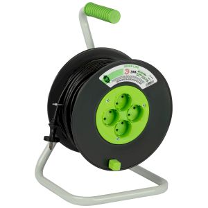 Удлинитель силовой ЭРА GREEN LINE KAT-2x1.5-50m Greenline на катушке пластик 4 розетки без заземления 50м ПВС 2x1.5мм2 Удлинитель силовой ЭРА GREEN LINE KAT-2x1.5-50m Greenline на катушке пластик 4 розетки без заземления 50м ПВС 2x1.5мм2