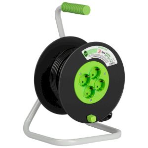 Удлинитель силовой ЭРА GREEN LINE KAT-3x1-20m Greenline на катушке пластик 4 розетки с заземлением 20м ПВС 3x1мм2 Удлинитель силовой ЭРА GREEN LINE KAT-3x1-20m Greenline на катушке пластик 4 розетки с заземлением 20м ПВС 3x1мм2