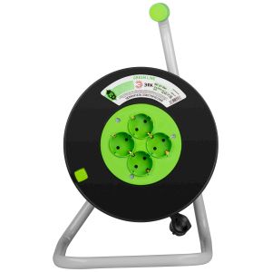 Удлинитель силовой ЭРА GREEN LINE KAT-3x1-20m Greenline на катушке пластик 4 розетки с заземлением 20м ПВС 3x1мм2 Удлинитель силовой ЭРА GREEN LINE KAT-3x1-20m Greenline на катушке пластик 4 розетки с заземлением 20м ПВС 3x1мм2