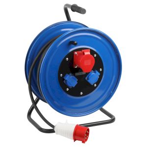 Удлинитель силовой ЭРА IND380-RM-3e-5x4-50m-IP44 380В на катушке 3 розетки 1xCEE 5P/2xSCHUKO 50м КГ 5х4 32A IP44 Удлинитель силовой ЭРА IND380-RM-3e-5x4-50m-IP44 380В на катушке 3 розетки 1xCEE 5P/2xSCHUKO 50м КГ 5х4 32A IP44