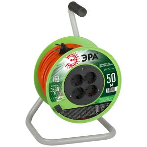 Удлинитель силовой ЭРА RP-4-2x1.5-50m на пластиковой катушке без заземления 4 розетки 50м ПВС 2х1,5мм2 Удлинитель силовой ЭРА RP-4-2x1.5-50m на пластиковой катушке без заземления 4 розетки 50м ПВС 2х1,5мм2
