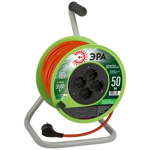 Удлинитель силовой ЭРА RP-4e-3x1.5-50m на пластиковой катушке c заземлением 4 розетки 50м ПВС 3х1,5мм2 Удлинитель силовой ЭРА RP-4e-3x1.5-50m на пластиковой катушке c заземлением 4 розетки 50м ПВС 3х1,5мм2