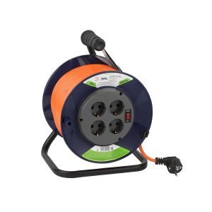 Удлинитель силовой ЭРА RPx-4es-3x1.5-40m на пластиковой катушке c заземлением 4 розетки 40м ПВС 3х1.5мм2