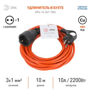 Удлинитель силовой ЭРА UFx-1e-3x1-30m на рамке с заземлением 1 розетка 30м ПВС 3х1мм2 Удлинитель силовой ЭРА UFx-1e-3x1-30m на рамке с заземлением 1 розетка 30м ПВС 3х1мм2