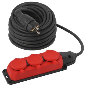 Удлинитель силовой ЭРА UK-3e-3x1,5-20m-IP44(KG) с заземлением 3 розетки каучук 20м КГ 3х1,5мм2 IP44 Удлинитель силовой ЭРА UK-3e-3x1,5-20m-IP44(KG) с заземлением 3 розетки каучук 20м КГ 3х1,5мм2 IP44