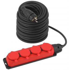 Удлинитель силовой ЭРА UK-4e-3x1,5-50m-IP44(KG) с заземлением 4 розетки каучук 50м КГ 3х1,5мм2 IP44