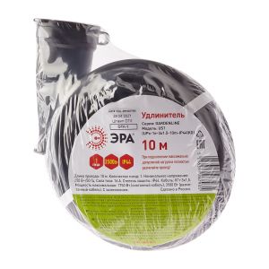 Удлинитель силовой ЭРА UPx-1e-3x1,5-10m-IP44(KG) в бухте с заземлением 1 розетка 10 м КГ 3х1,5мм2 Удлинитель силовой ЭРА UPx-1e-3x1,5-10m-IP44(KG) в бухте с заземлением 1 розетка 10 м КГ 3х1,5мм2