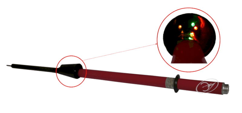 Указатель высокого напряжения УВНФ-10СЗ фазоуказатель однополюсный,  светозвуковая импульсная индикация с самопроверкой (6-10кВ)