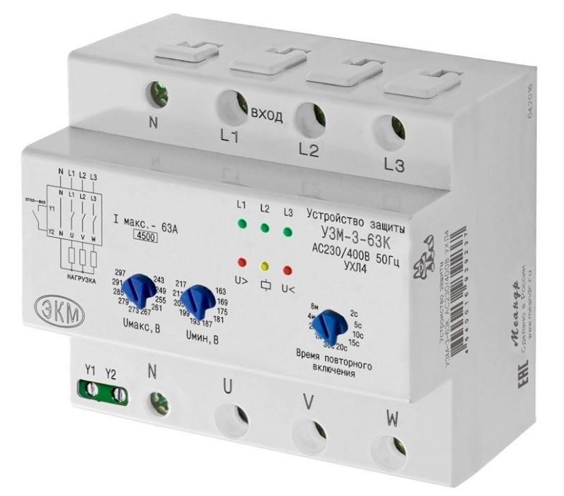 УЗМ-3-63К AC230В/AC400В УХЛ4 УЗМ-3-63К AC230В/AC400В УХЛ4