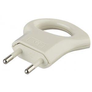 V1 ЭРА Вилка б/з 10A с кольцом непрямой ввод белая (10/200/9600) V1 ЭРА Вилка б/з 10A с кольцом непрямой ввод белая (10/200/9600)