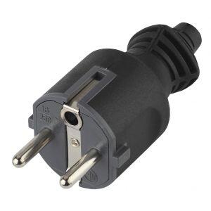 V4(B) ЭРА Вилка c/з 16A прямой ввод черная (10/200/6000)