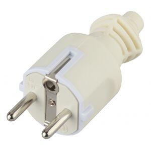 V4(W)  ЭРА Вилка c/з 16A прямой ввод белая (10/200/6000)